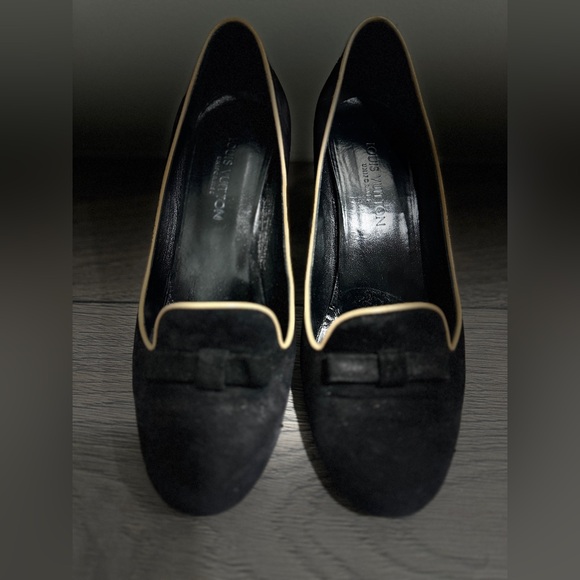 Louis Vuitton black Suede uniform collection heels size 36.5 women - Picture 7 of 8